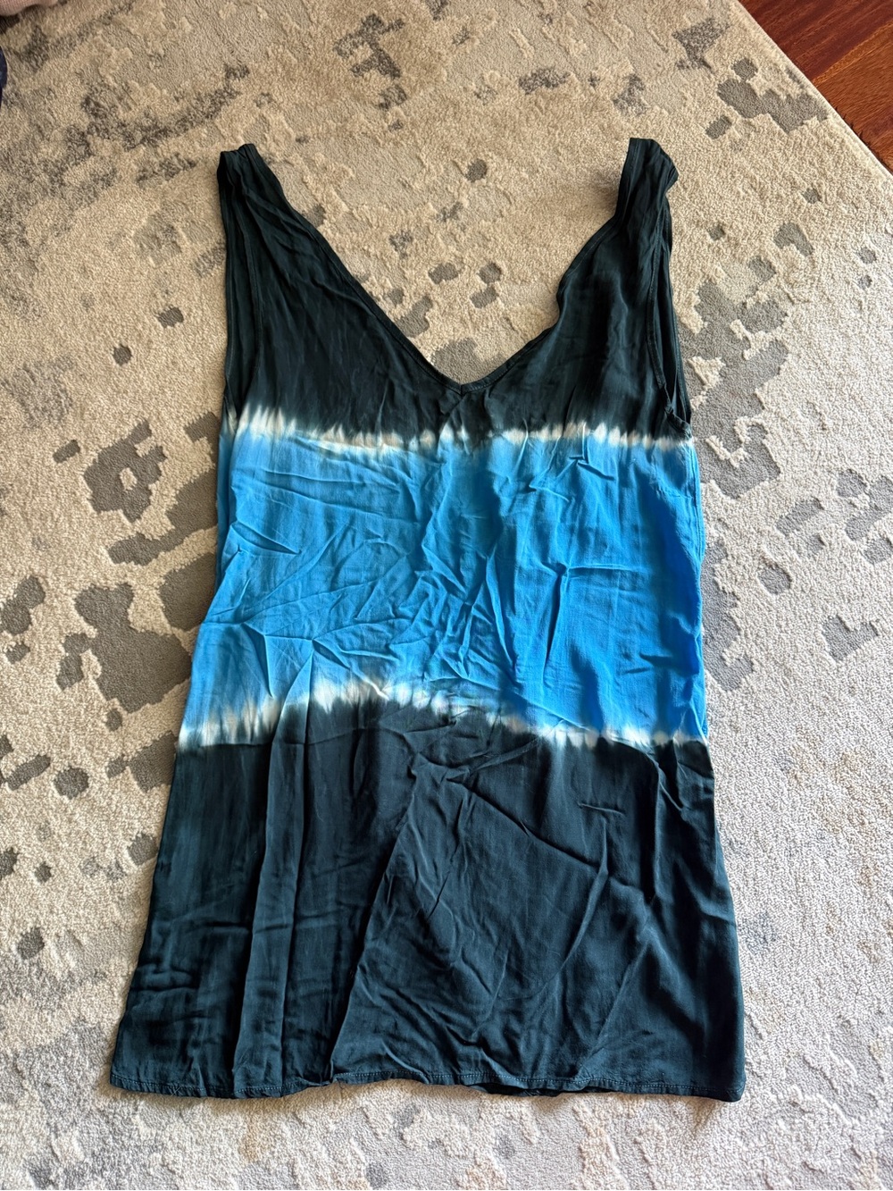 Blue Life Black & Turquoise Tie-Dye Mini Dress